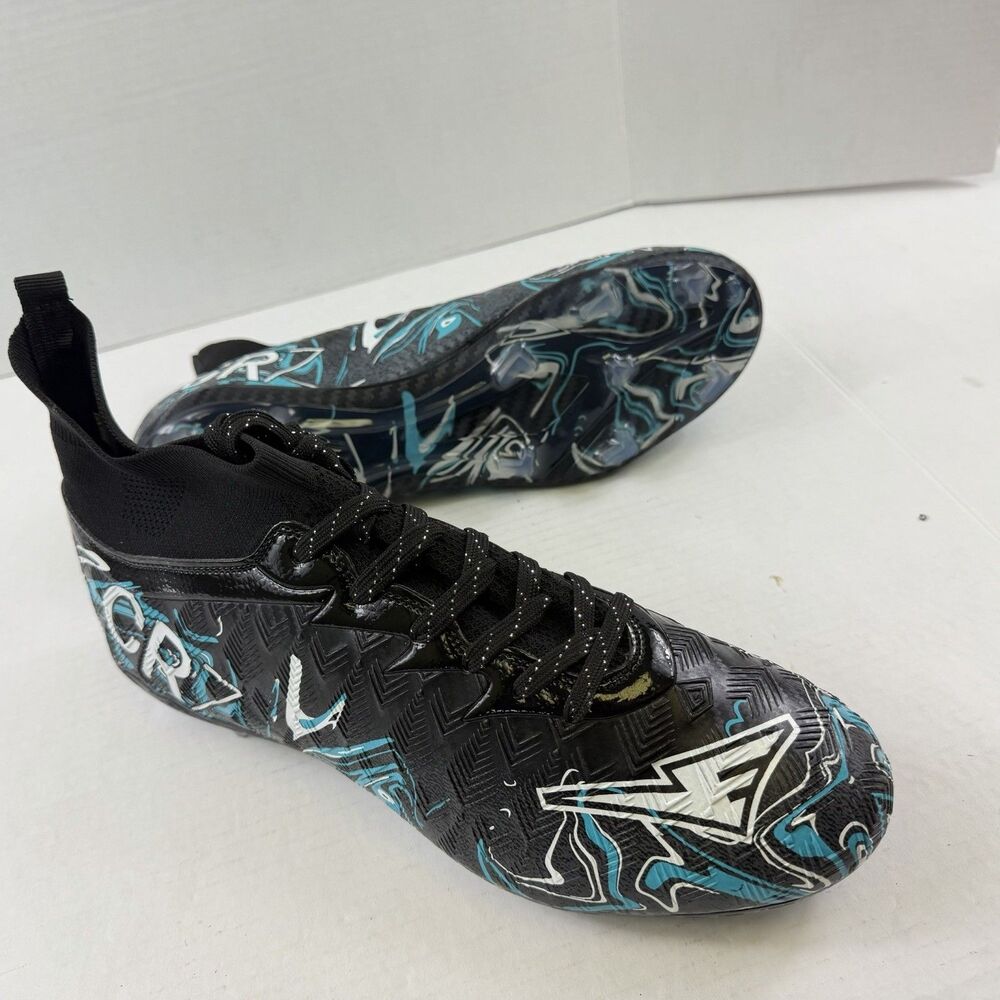 CR7 Soccer Cleats Turquoise /Black/White Sz 12 Mens/Woman’s 13.5 EU 46